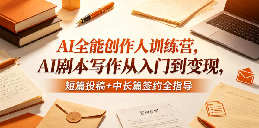AI全能创作人训练营,AI剧本写作从入门到变现,短篇投稿+中长篇签约全指导-小艾项目网
