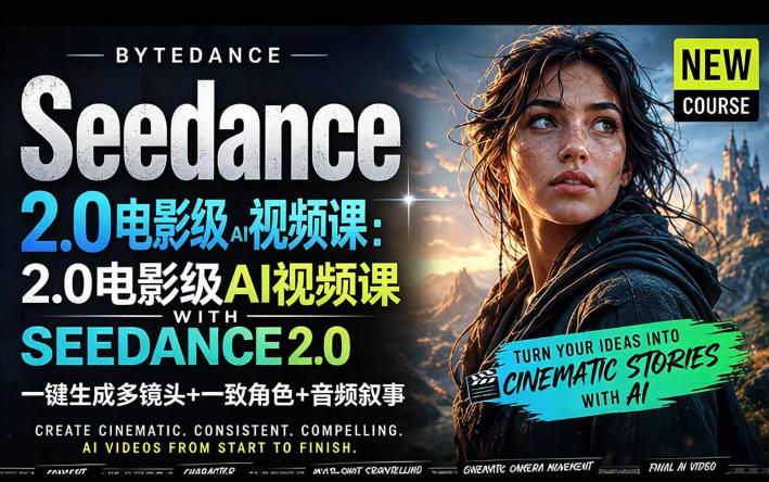 字节跳动的Seedance 2.0 AI电影视频生成制作教程，一键生成多镜头+一致角色+音频叙事-中英字幕-小艾项目网