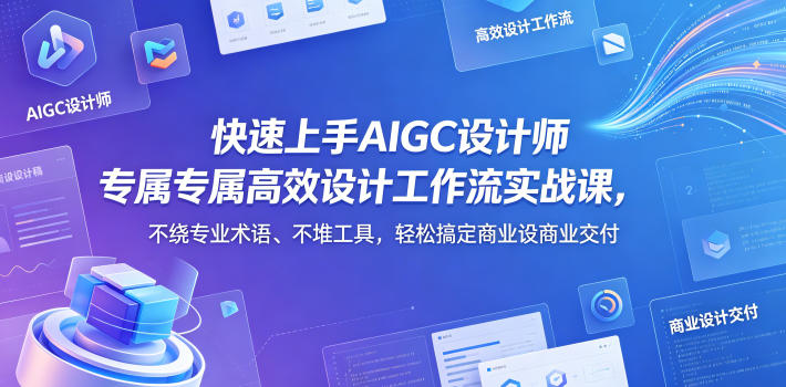 快速上手AIGC设计师专属高效设计工作流实战课，不绕专业术语、不堆工具，轻松搞定商业设计交付-小艾项目网