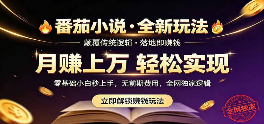 番茄小说5月最新独家玩法，稳定落地实测月入过万！-小艾项目网