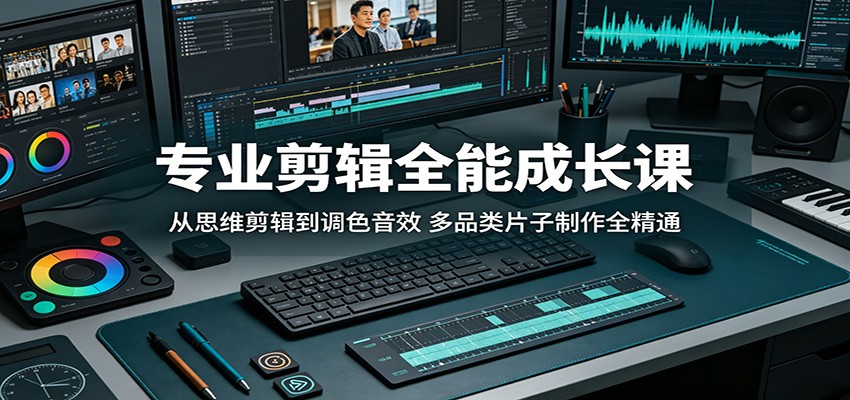 专业剪辑全能成长课：从思维剪辑到调色音效，多品类片子制作全精通-小艾项目网