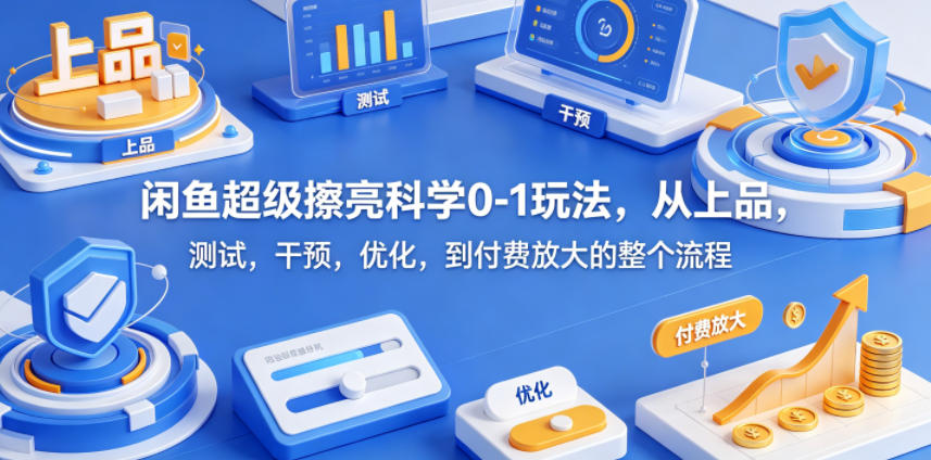 闲鱼超级擦亮科学0-1玩法，从上品，测试，干预，优化，到付费放大的整个流程-小艾项目网
