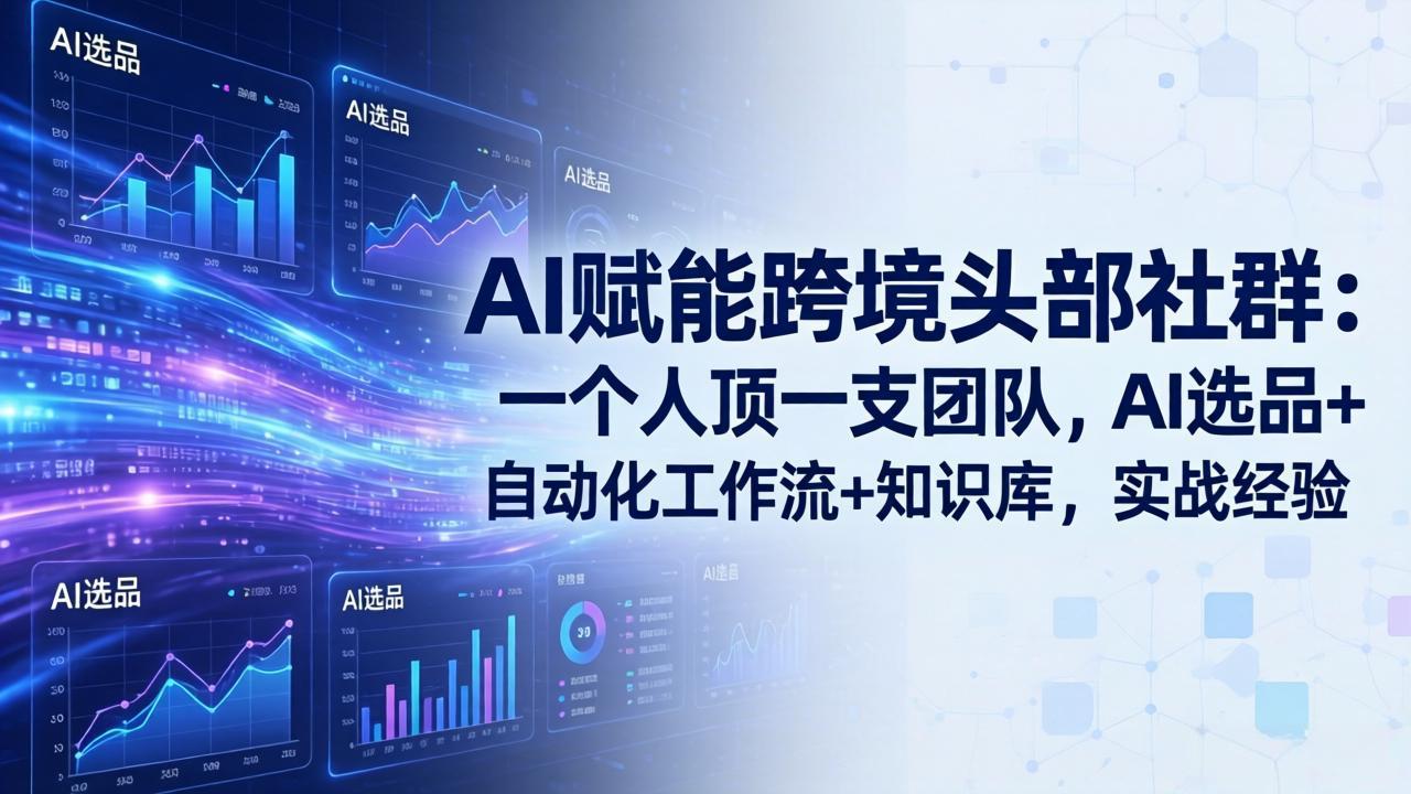 AI赋能跨境头部社群-更新5月：一个人顶一支团队，AI选品+自动化工作流+知识库，实战经验-小艾项目网
