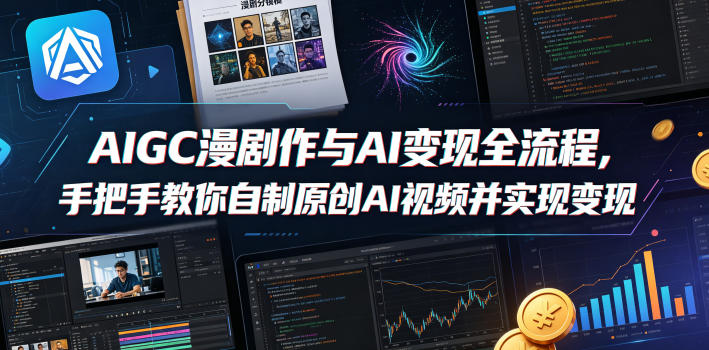 AIGC漫剧创作与AI变现全流程，手把手教你自制原创AI视频并实现变现-小艾项目网
