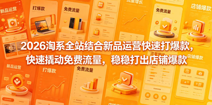 2026淘系全站结合新品运营快速打爆款，快速撬动免费流量，稳稳打出店铺爆款(更新5月12日)-小艾项目网