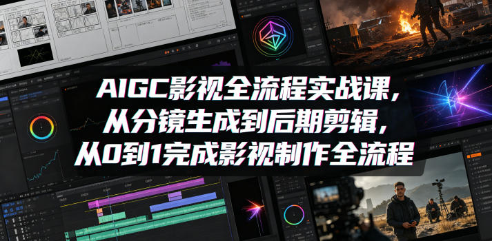 AIGC影视全流程实战课，从分镜生成到后期剪辑，从0到1完成影视制作全流程-小艾项目网