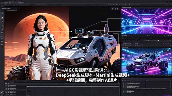 AIGC影视剪辑进阶课：DeepSeek生成脚本+Martini生成视频+剪辑后期，完整制作AI短片-小艾项目网