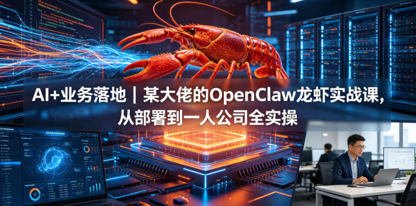 AI+业务落地｜某大佬的OpenClaw小龙虾实战课，从部署到一人公司全实操-小艾项目网