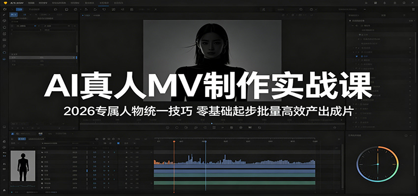 AI真人MV制作实战课：2026专属人物统一技巧，零基础起步批量高效产出成片-小艾项目网