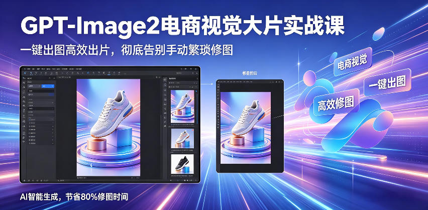GPT-Image2电商视觉大片实战课，一键出图高效出片，彻底告别手动繁琐修图-小艾项目网
