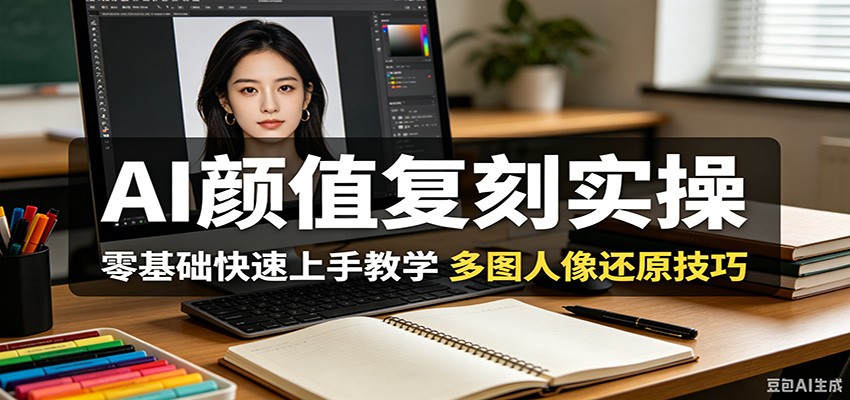 AI颜值复刻实操，零基础快速上手教学，多图人像还原技巧-小艾项目网
