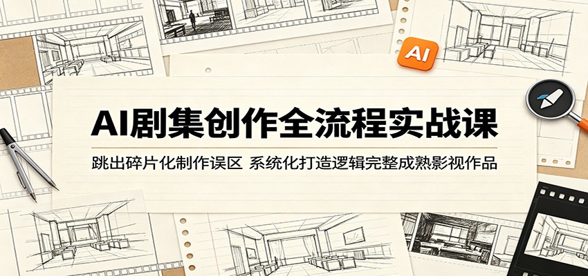 AI剧集创作全流程实战课：跳出碎片化制作误区，系统化打造逻辑完整成熟影视作品-小艾项目网