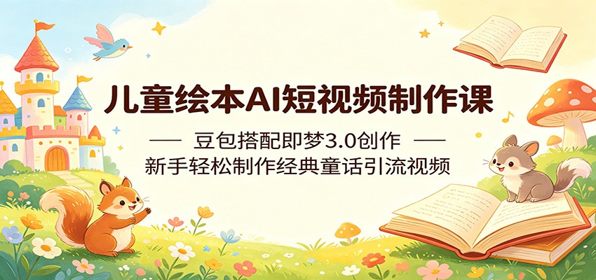 儿童绘本AI短视频制作课：豆包搭配即梦3.0创作，新手轻松制作经典童话引流视频-小艾项目网