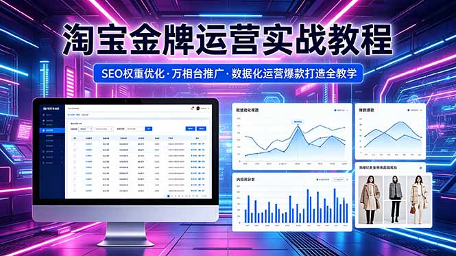 2026 淘宝金牌运营实战教程，SEO权重优化万相台推广，数据化运营爆款打造全教学-小艾项目网