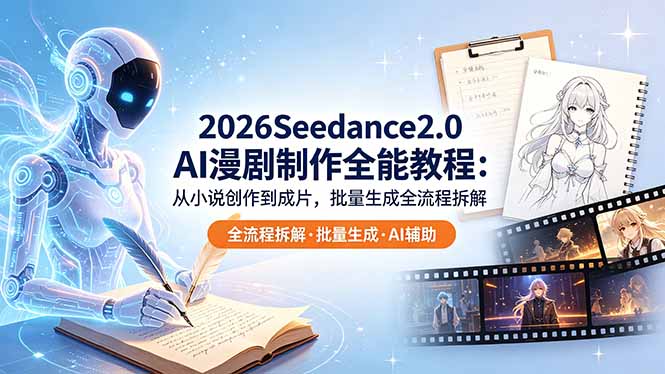 2026Seedance2.0 AI制作全能教程：从小说创作到成片，批量生成全流程拆解-小艾项目网