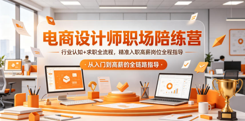 电商设计师职场陪练营,行业认知+求职全流程,精准入职高薪岗位全程指导-小艾项目网
