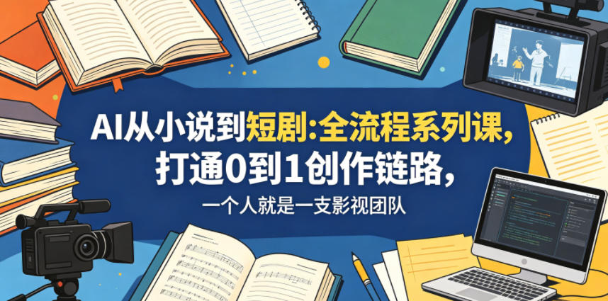 AI从小说到短剧全流程系列课，打通0到1创作链路，一个人就是一支影视团队-小艾项目网