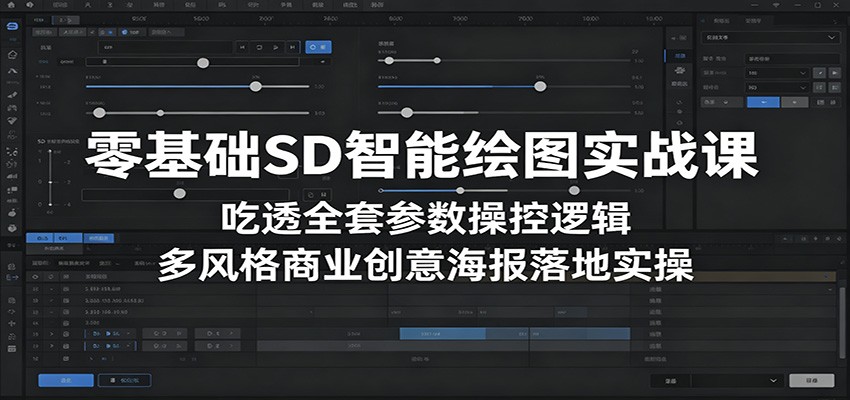 零基础SD智能绘图实战课：吃透全套参数操控逻辑，多风格商业创意海报落地实操-小艾项目网