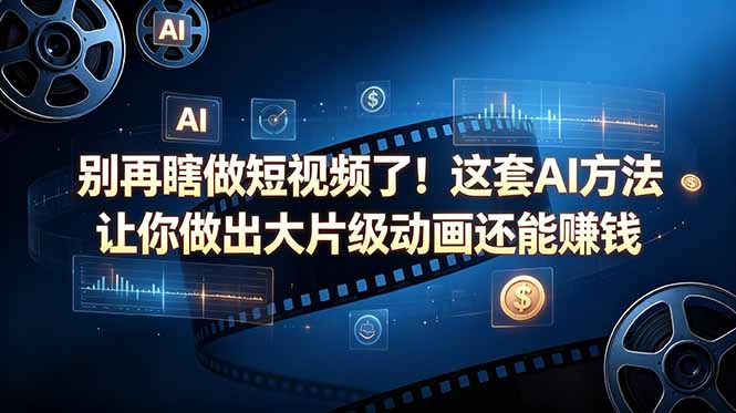 别再瞎做短视频了！这套 AI 方法让你做出大片级动画还能赚钱【原创双语字幕】-小艾项目网