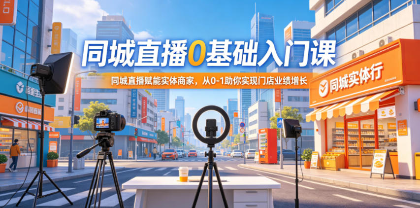 同城直播0基础入门课，同城直播赋能实体商家，从0-1助你实现门店业绩增长-小艾项目网