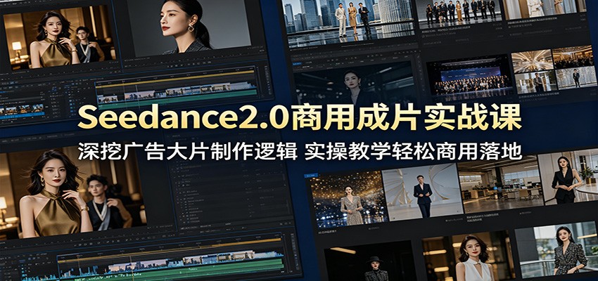 Seedance2.0商用成片实战课：深挖广告大片制作逻辑，实操教学轻松商用落地-小艾项目网