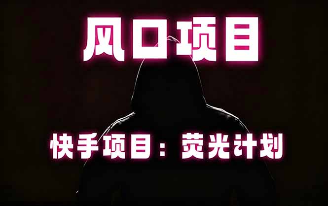快手风口项目，荧光计划托管，长期稳定，适合批量做-小艾项目网