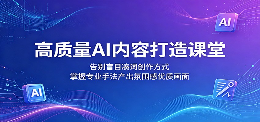 高质量AI内容打造课堂:告别盲目凑词创作方式,掌握专业手法产出氛围感优质画面-小艾项目网
