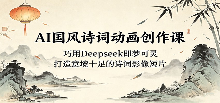 AI国风诗词动画创作课：巧用Deepseek即梦可灵，打造意境十足的诗词影像短片-小艾项目网