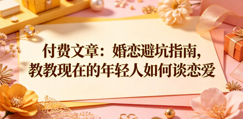 付费文章:婚恋避坑指南,教教现在的年轻人如何谈恋爱-小艾项目网