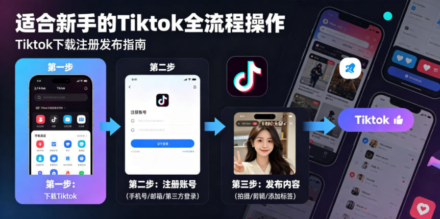 Tiktok下载注册发布,适合新手的Tiktok全流程操作-小艾项目网