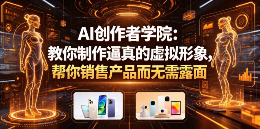AI创作者学院：教你制作逼真的虚拟形象，帮你销售产品而无需露面【原创双语字幕】-小艾项目网
