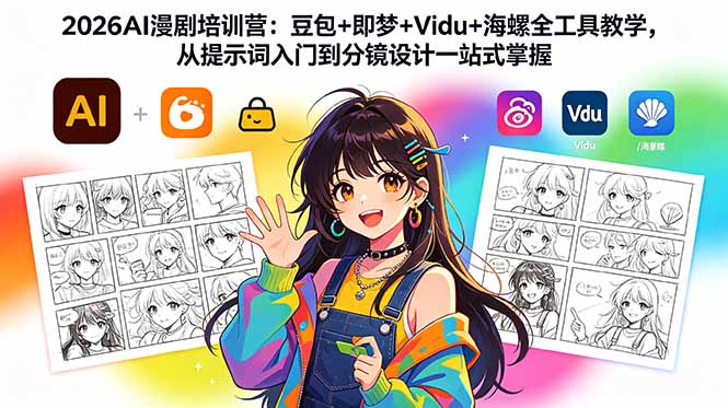 2026AI漫剧培训营:豆包+即梦+Vidu+海螺全工具教学,从提示词入门到分镜设计一站式掌握-小艾项目网