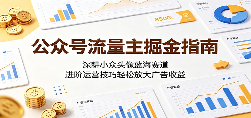 公众号流量主掘金指南:深耕小众头像蓝海赛道,进阶运营技巧轻松放大广告收益-小艾项目网