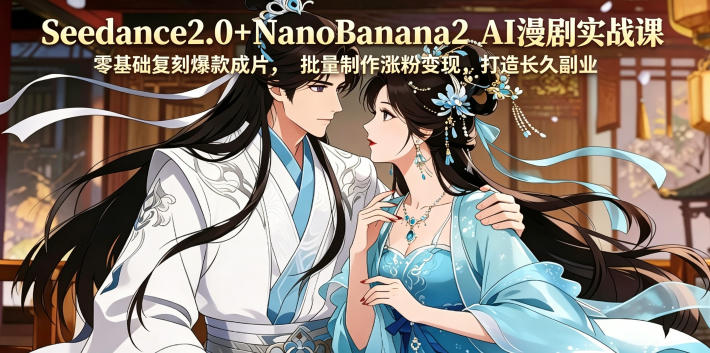 Seedance2.0+NanoBanana2 AI漫剧实战课,零基础复刻爆款成片涨粉变现,打造长久副业收益-小艾项目网