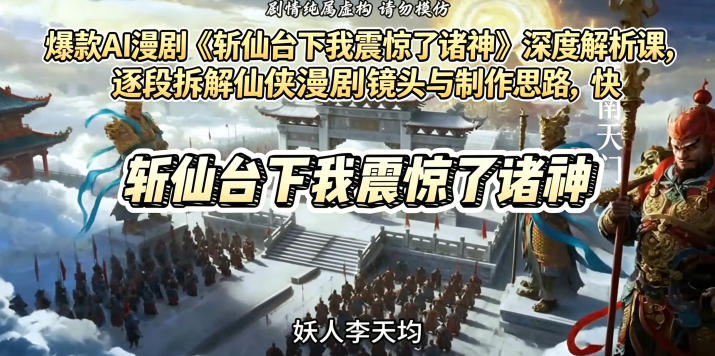 爆款AI漫剧《斩仙台下我震惊了诸神》深度解析课，逐段拆解仙侠漫剧镜头与制作思路，快速复刻爆款创作模式-小艾项目网