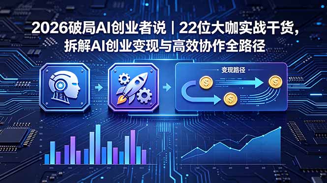 2026 破局 AI 创业者说｜22 位大咖实战干货，拆解 AI 创业变现与高效协作全路径-小艾项目网