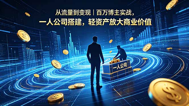 从流量到变现｜百万博主实战，一人公司搭建，轻资产放大商业价值-小艾项目网