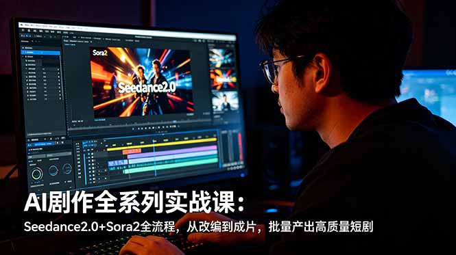 AI剧作全系列实战课：Seedance2.0+Sora2全流程，从改编到成片，批量产出高质量短剧-小艾项目网