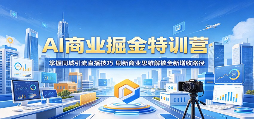 AI商业掘金特训营：掌握同城引流直播技巧，刷新商业思维解锁全新增收路径-小艾项目网
