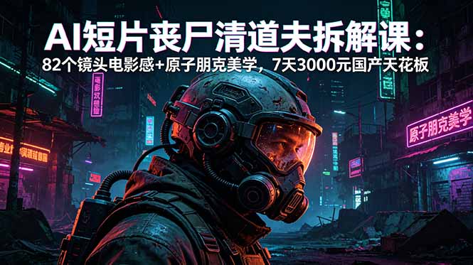 AI短片《丧尸清道夫》拆解课:82个镜头电影感+原子朋克美学,7天3000元国产天花板-小艾项目网