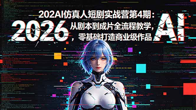 2026AI仿真人短剧实战营第4期：从剧本到成片全流程教学，零基础打造商业级作品-小艾项目网