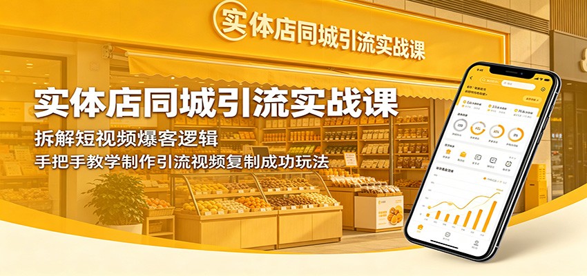 实体店同城引流实战课：拆解短视频爆客逻辑，手把手教学制作引流视频复制成功玩法-小艾项目网