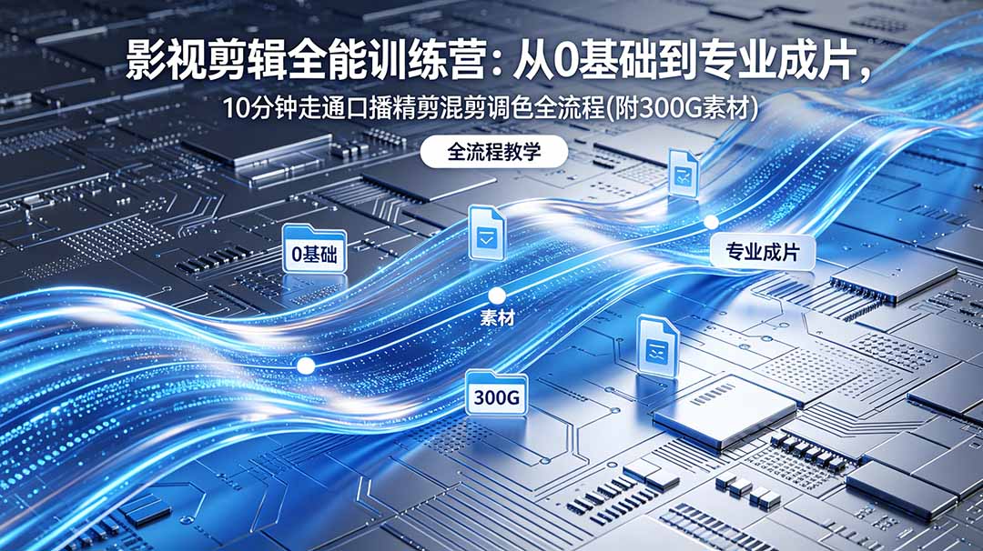 2026影视剪辑全能实战课|0基础到专业成片,全流程教学,高清带300G素材-小艾项目网