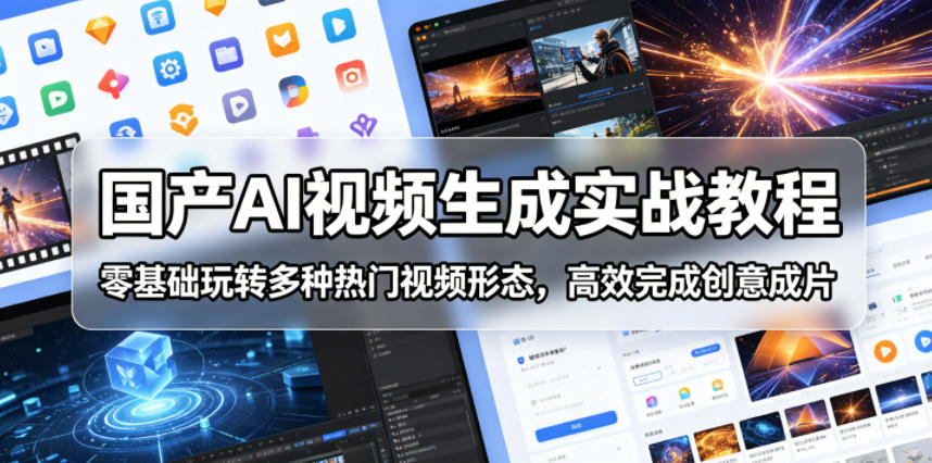 国产AI视频生成实战教程,零基础玩转多种热门视频形态,高效完成创意成片-小艾项目网