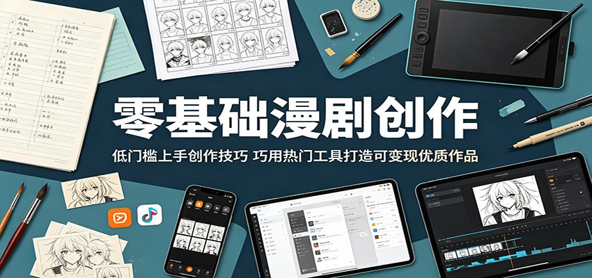 零基础漫剧创作:低门槛上手创作技巧,巧用热门工具打造可变现优质作品-小艾项目网
