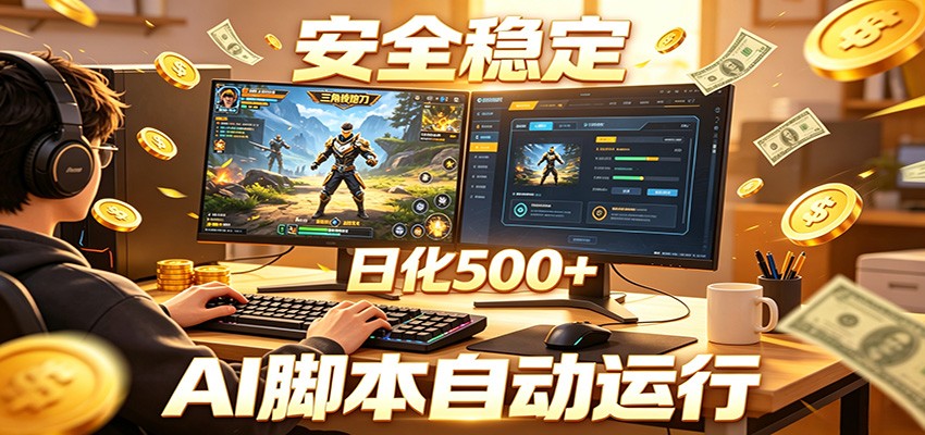 三角洲全自动挂机，AI脚本躺赚，日化500+-小艾项目网