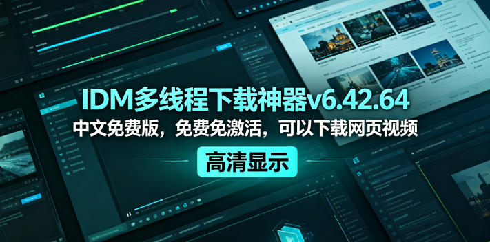 IDM多线程下载神器v6.42.64中文免费版，免费免激活，可以下载网页视频(例如飞书文档内的视频)-小艾项目网