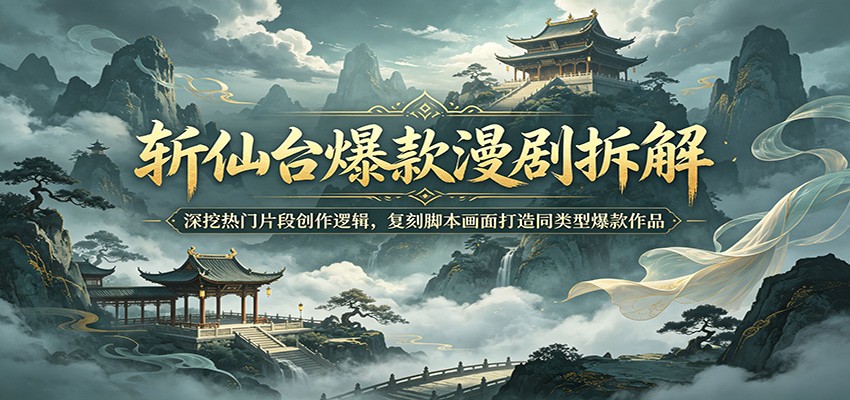 斩仙台爆款漫剧拆解:深挖热门片段创作逻辑,复刻脚本画面打造同类型爆款作品-小艾项目网