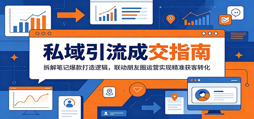 私域引流成交指南：拆解笔记爆款打造逻辑，联动朋友圈运营实现精准获客转化-小艾项目网