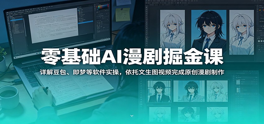 零基础AI漫剧掘金课：详解豆包、即梦等软件实操，依托文生图视频完成原创漫剧制作-小艾项目网